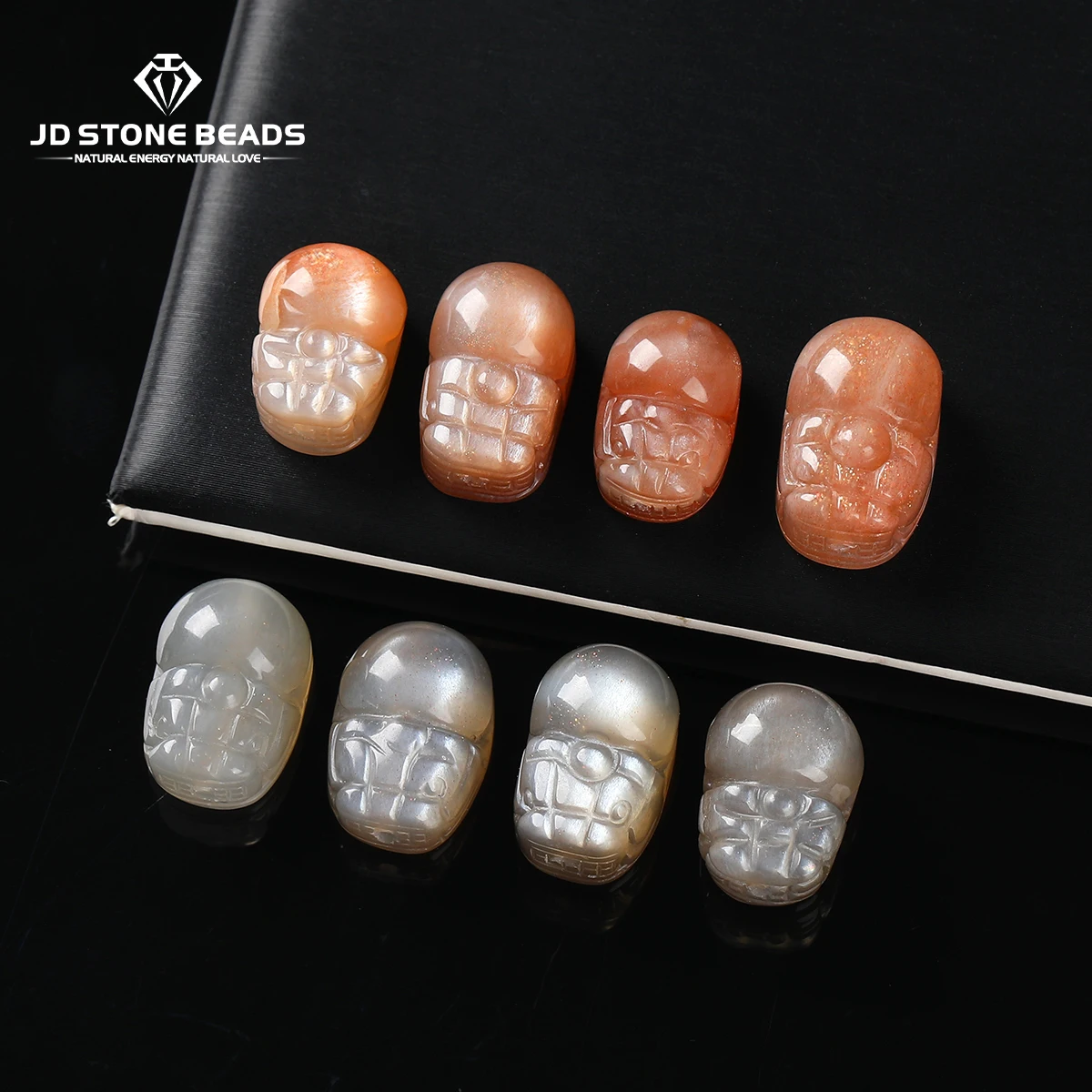 

1 Pc Natural Srone Orange Moonstone Carved Pixiu Wealth Bead Lucky Charms For Jewelry Making Diy Necklace Bracelet Accessory