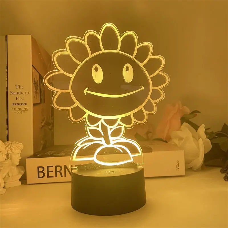 

Plants Vs. Zombies Game Peripheral Toys 3d Night Light Creative Model Desktop Ornament Squash Peashooter Night Light Gift Toy