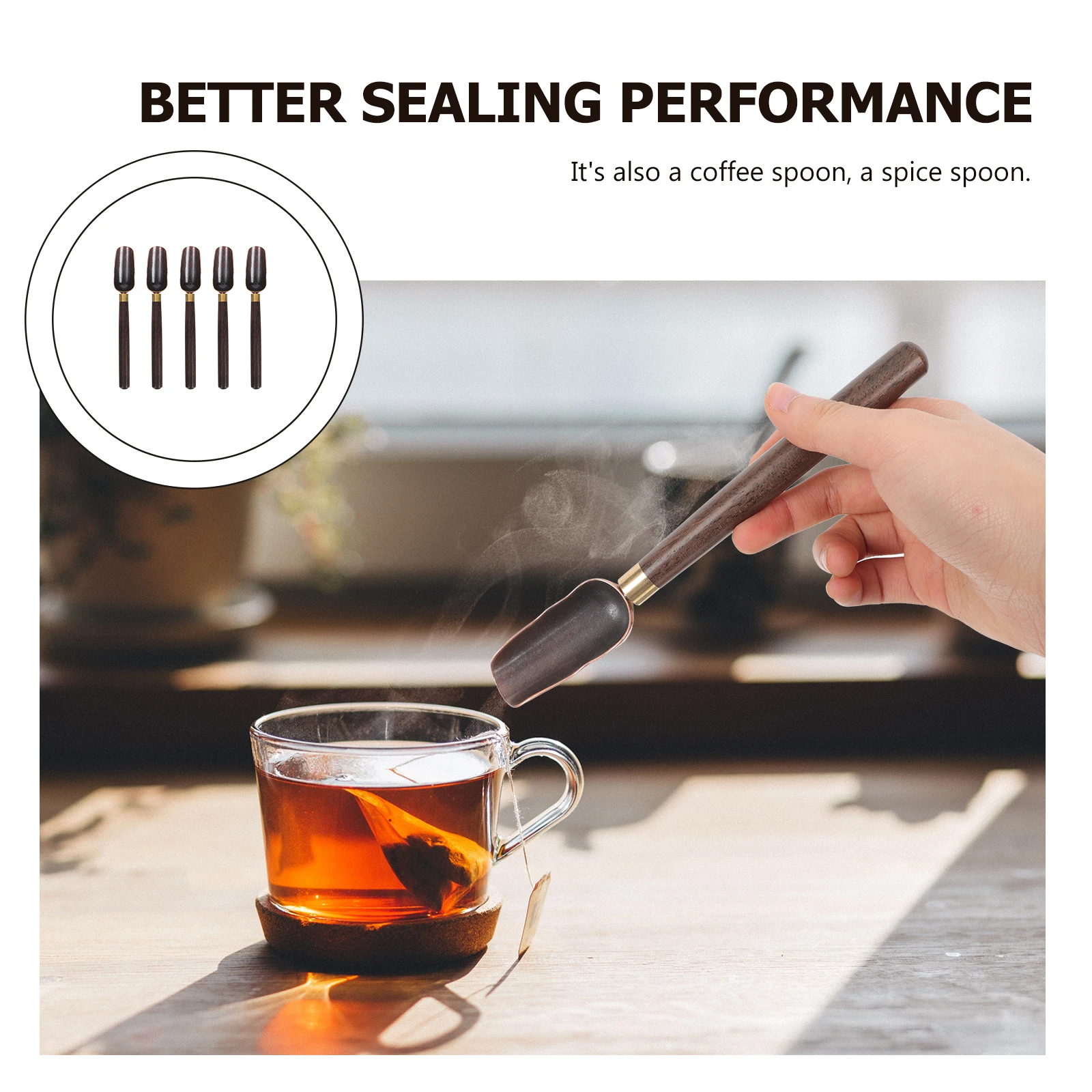 

5pcs Vintage Long Handle Tea Spoon Household Teaspoon Multi-Function Scoop For Loose Leaf Tea Coffee Salt Sugar Portable Home