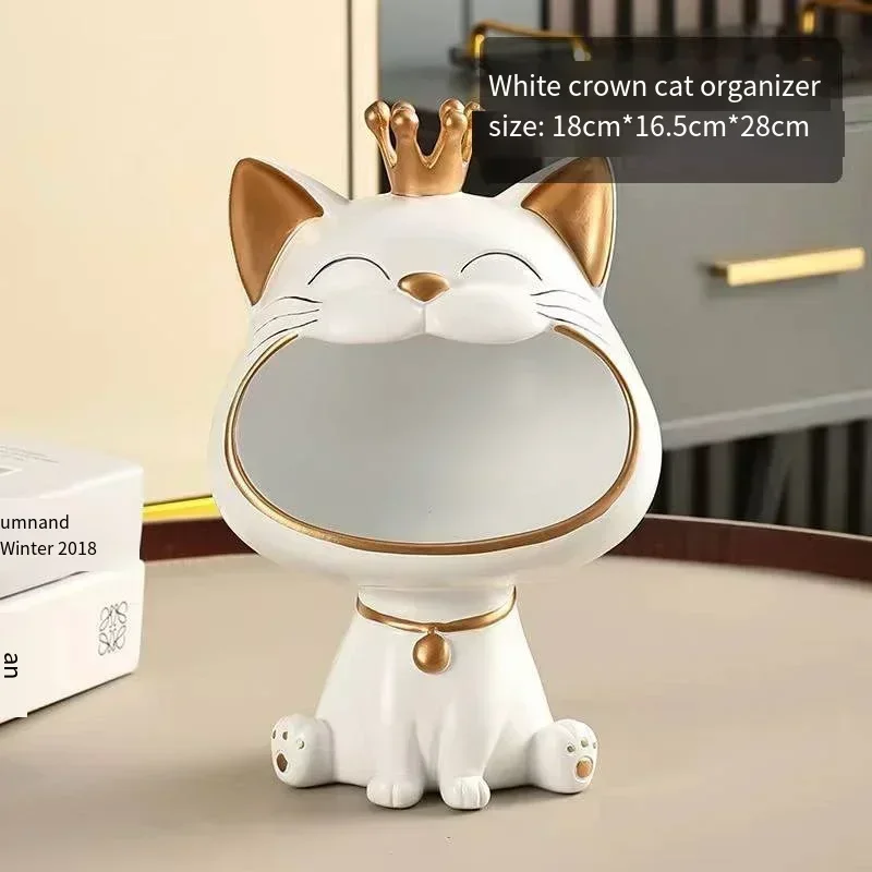 Fortune Cat Big Mouth Cat Entryway Key Storage vassoio di lusso ornamenti decorativi soggiorno TV Cabinet decorazioni organizzatori