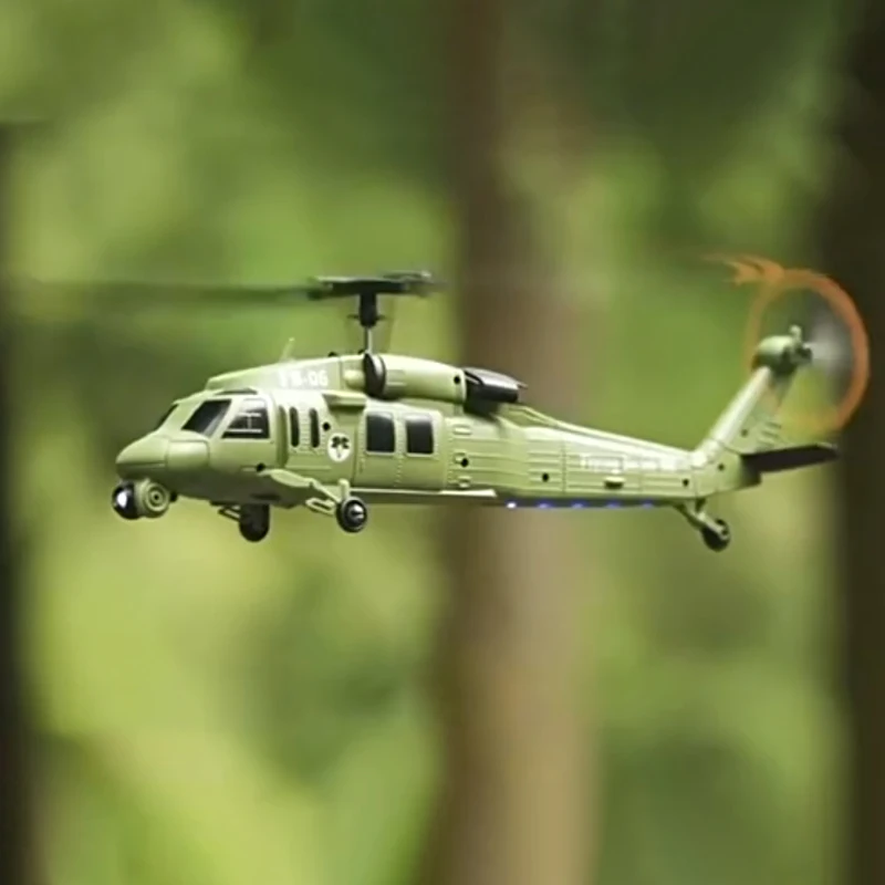 New Fb-06 Black Hawk Remote Control Simulation Helicopter Optical Flow Positioning Four Channel Remote Control Mode Remote Contr