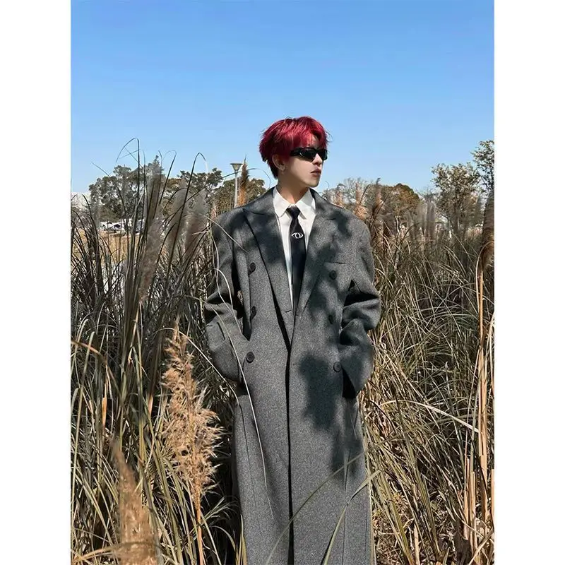 

Мужской черный тренчкот-бомбер средней длины для бизнеса и спорта, многофункциональный, с термозащитой, вышивкой, удобный, свободный крой, BF-стиль