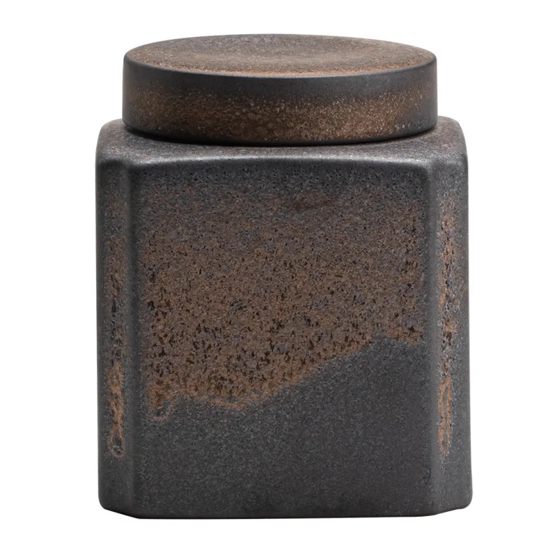 Creative Vintage Gilt Tea Caddy Moisture Seal Large Capacity Storage Box Ceramic Nut Decoration Jar Crafts Gift Home Decoration