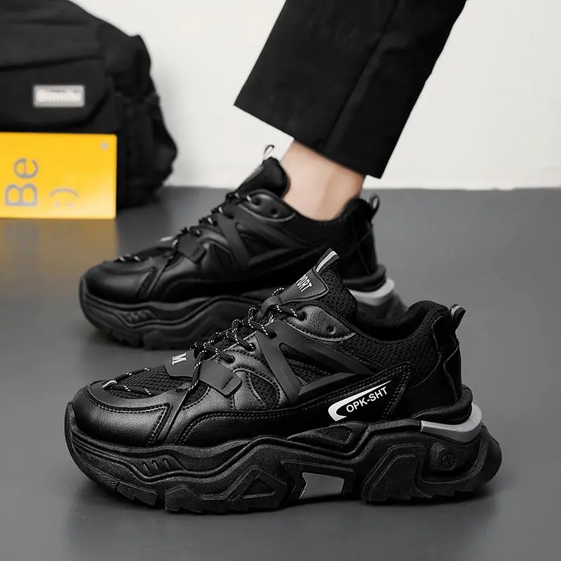 الرجال سميكة سوليد عارضة شبكة لوحة أحذية الخريف تنفس لينة سوليد احذية الجري في الهواء الطلق أزياء أحذية رياضية الذكور أحذية رياضية #4