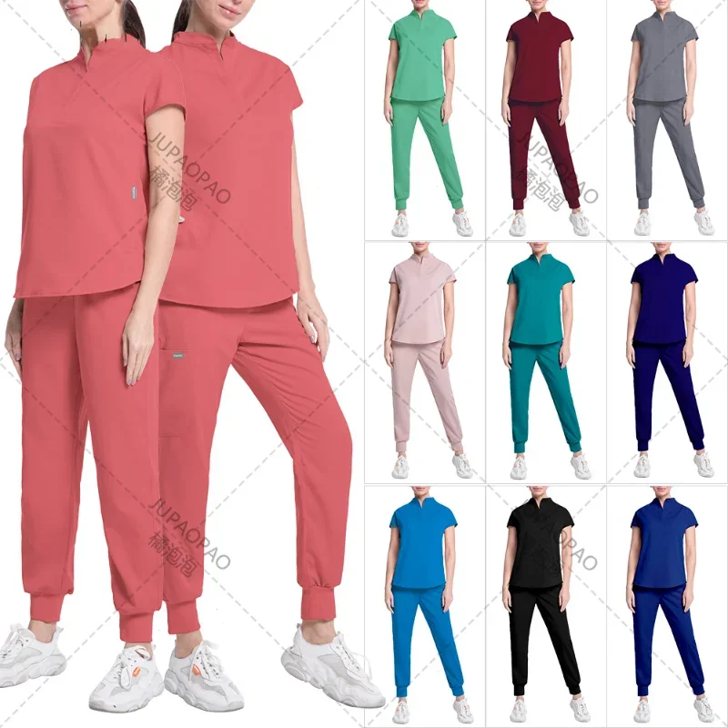 Pharmacist Operating Room Scrub Nursing Set Doctor Solid Color Surgical Gown Breathable Scrub Medical Uniform Lab Nurse Overalls