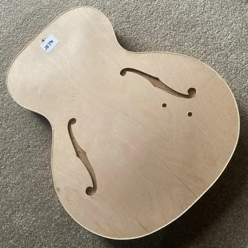 JB790 Semi Hollowbody Unfinished 6 String Electric Guitar Body Natural Maple without Paints for DIY Replace Original Genuine EPI