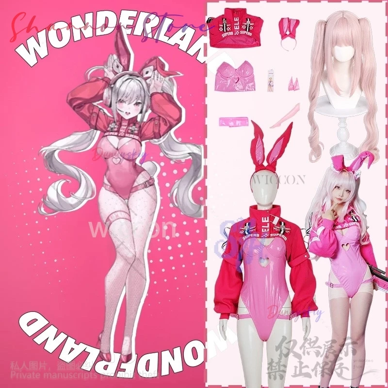 

Anime Game NIKKE: Goddess Of Victory Cosplay Aliccee Costume Fan Art Original Uniform Hot Pink Bunny Girls Sexy Lovely Jumpsuit