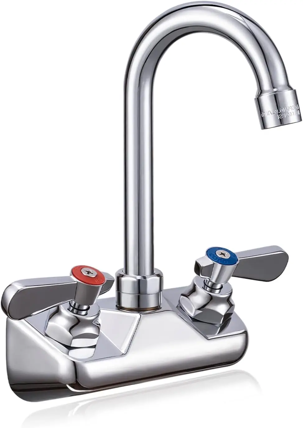 

Leak-Free Kitchen Faucet Wall Mount for Commercial Sink, 3-1/2 Gooseneck Triple Compartment Restaurant Use