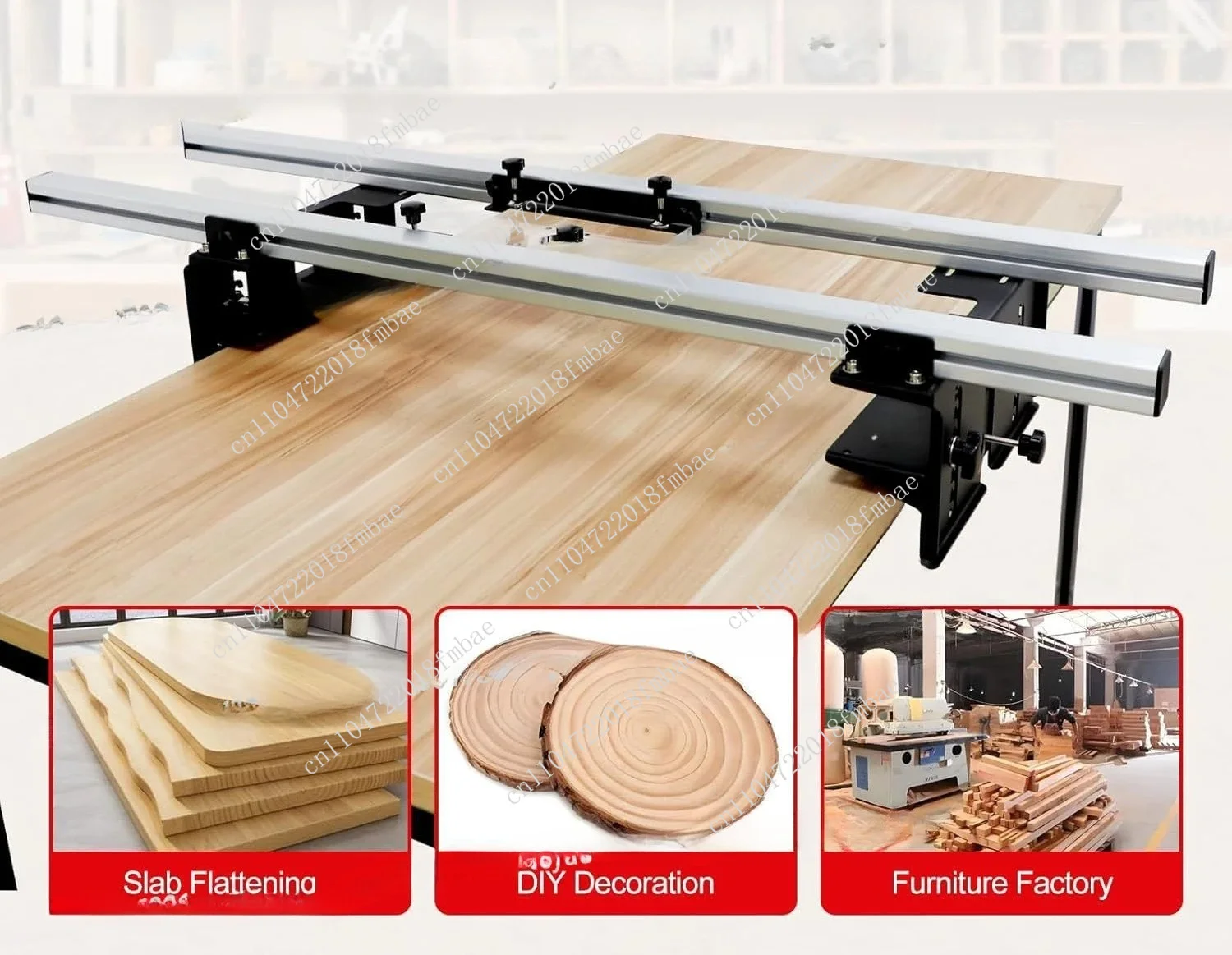 Woodworking Planer Bracket System - 3-Axis Adjustable Fixture for Flattening and Flattening 48-Inch Sheets and Sheets