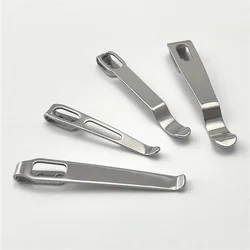 4 Types 420 Stainless Steel Knife Pocket Clip Back Clamp With 3Pcs M2.5 Screws DIY Make Replace Accessories Parts