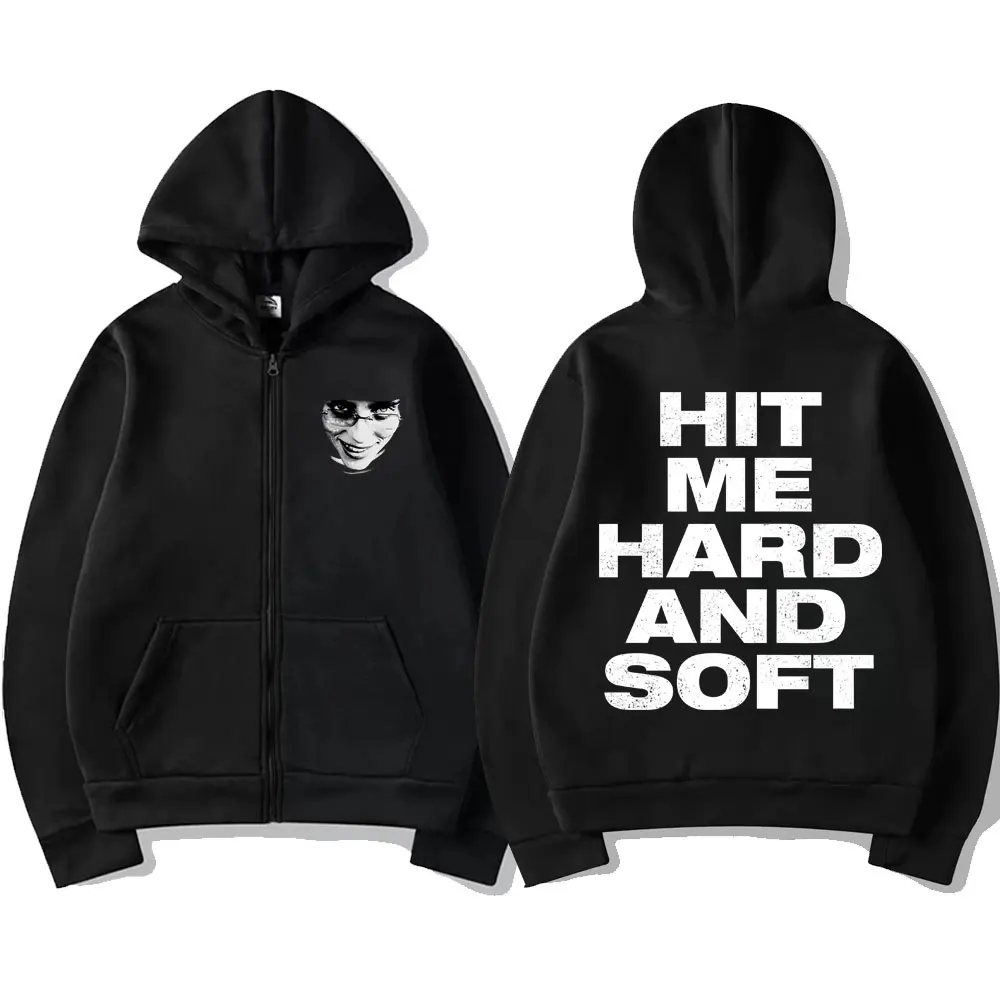 

Hit Me Hard and Soft Tour 2026 Zipper Hoodie Men Women Hip Hop Fashion Pop Music Zip Up Jacket Fleece Cotton Zip Up Sweatshirt
