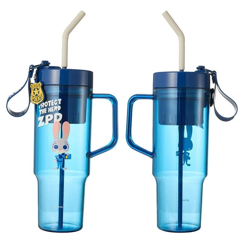 

Disney Water Cup Zootopia Judy's Police Officer Life Series Cartoon Cute Large Capacity Giant Plastic Cup 1250mL Outdoor Home