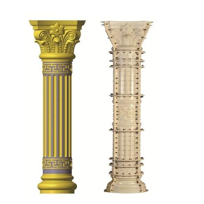Source factory mold European villa gate cement cast-in-place round striped swastika Roman column mold can be customized