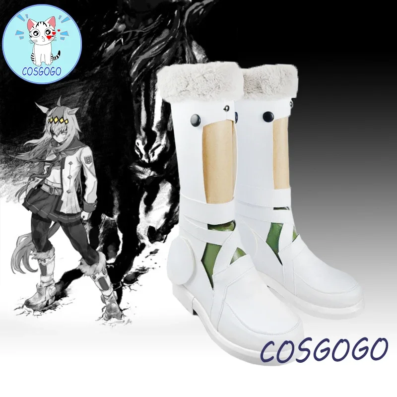 Anime!Umamusume:Pretty Derby Oguri Cap cosplay shoes PU Leather Shoes Halloween Carnival Boots Cosplay Prop Custom Made