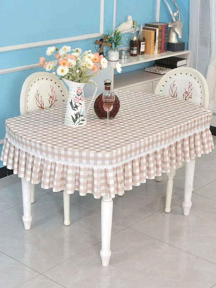 

Grid Kindergarten Desk Protection Package Table Set Household Nordic Oval Table Cloth