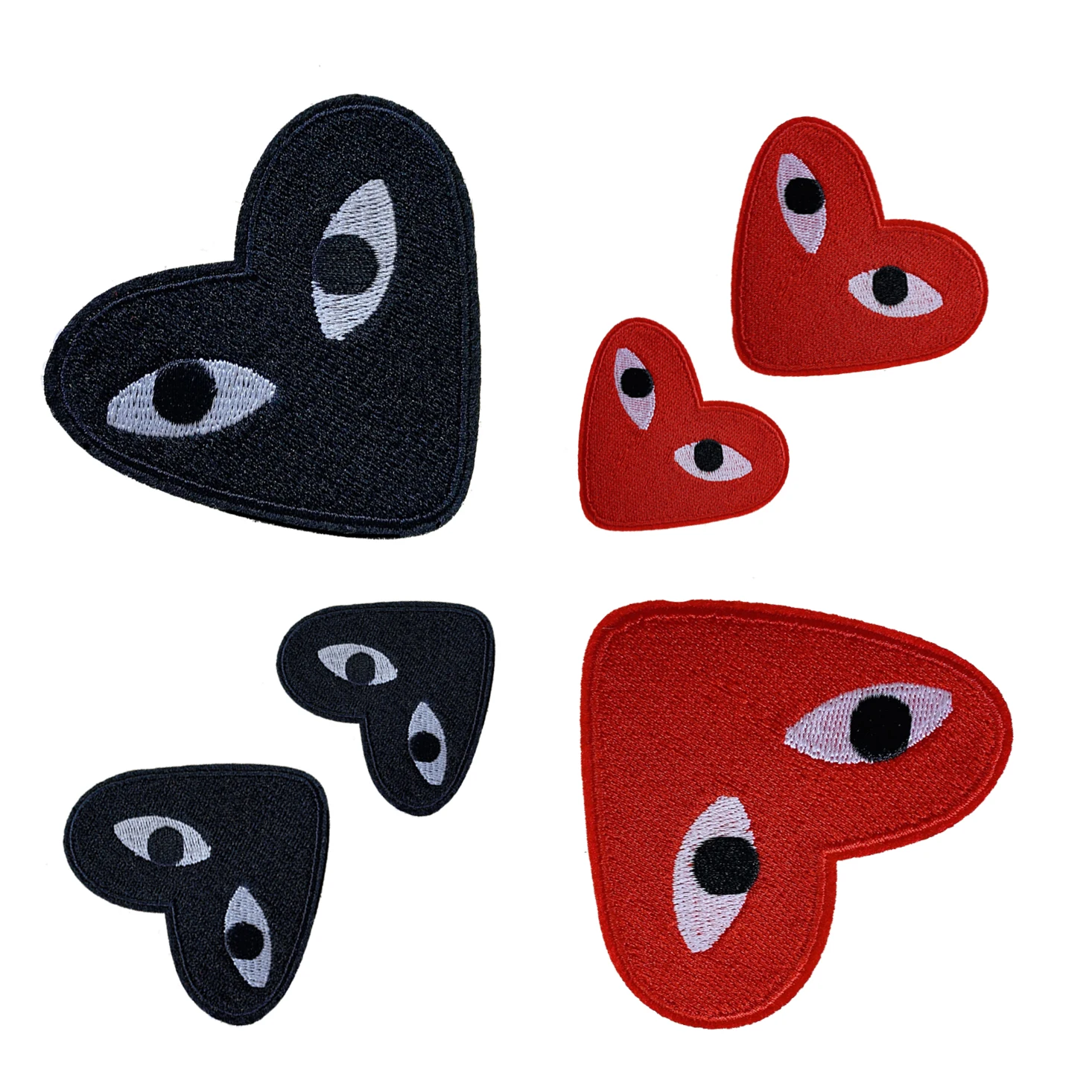 Carnival Hearts Patches Embroidered Iron on Patch Sew on Heart Shape Patches Applique for Clothing Jackets Hats Backpacks Jeans