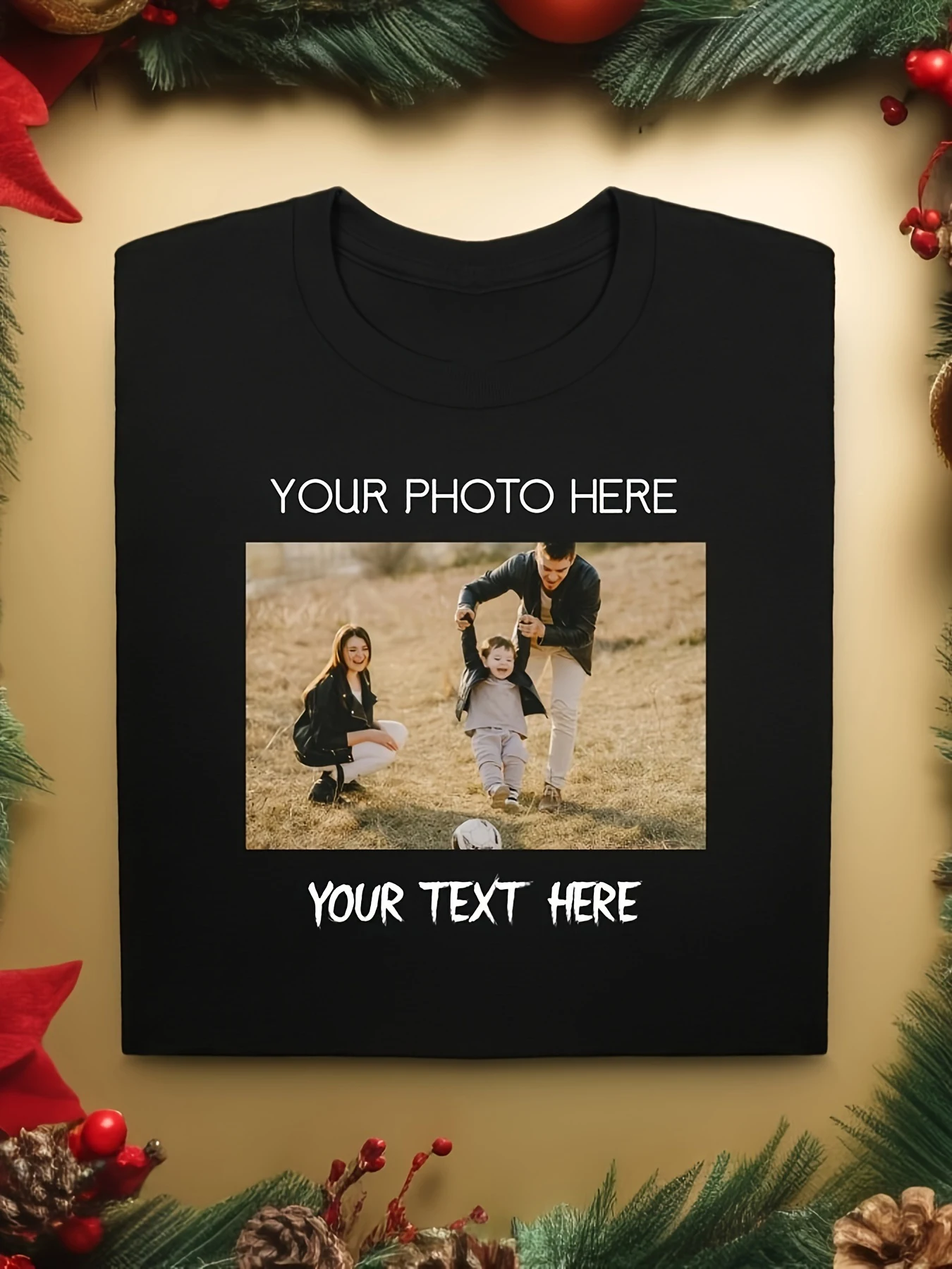 Photo Printed T-Shirt Can Be Customized Personal Photo Message Short-Sleeved Commemorative T-Shirt T-Shirt For Men And Women