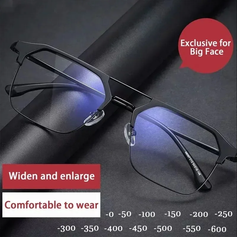 Luxury Brand Square Black Frame Myopia Glasses Anti-blue Light Women Men Near Sight Eyeglasses Unisex Goggles Diopters 0 To -4.0