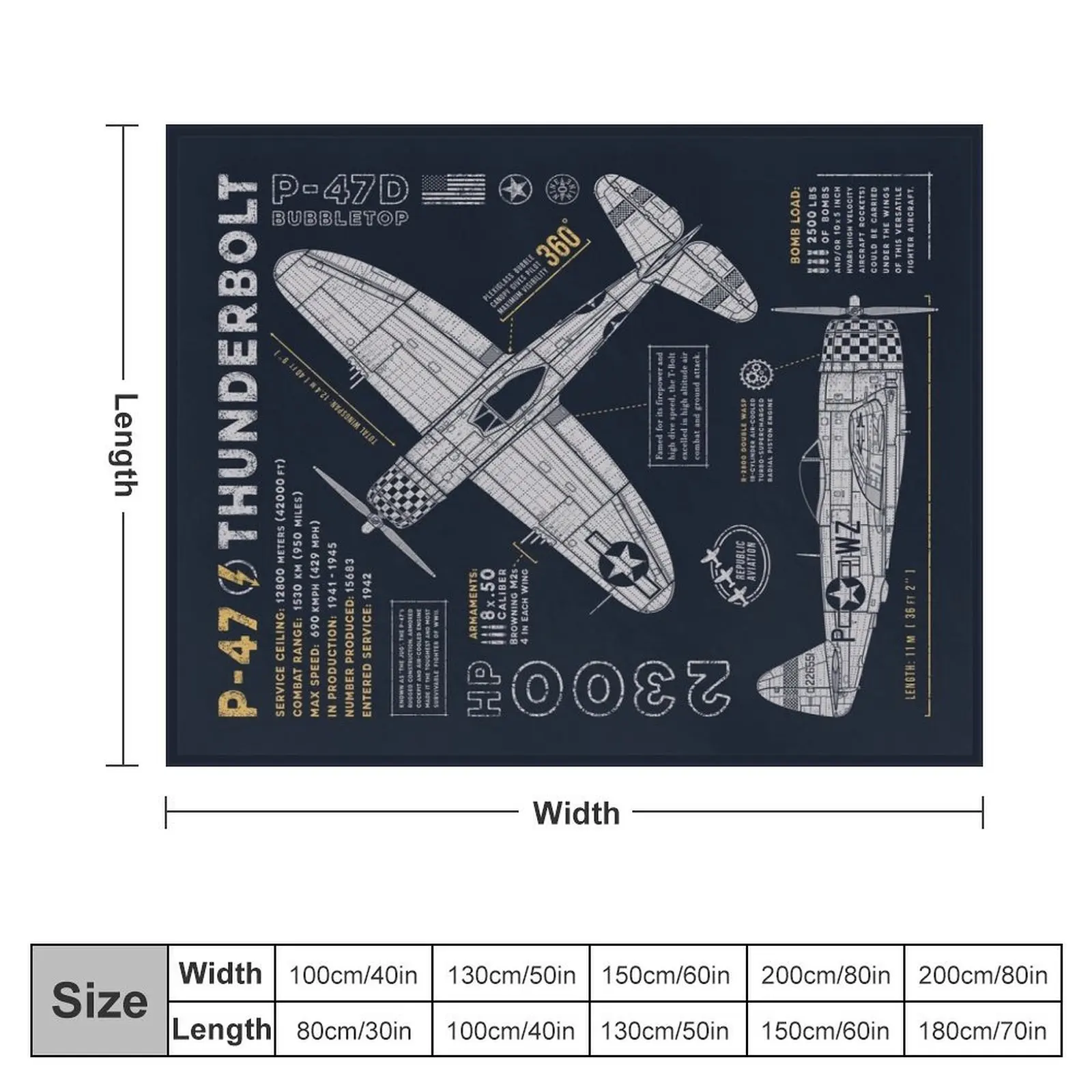 P-47 Thunderbolt Throw Blanket Soft Big Blankets Sofas Of Decoration Multi-Purpose Blankets