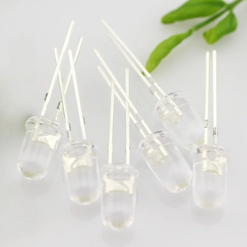 100pcs 5mm Round LED Diodes Ultra Bright Spot Light Red Blue Green Yellow Purple etc. Clear Lens for DIY