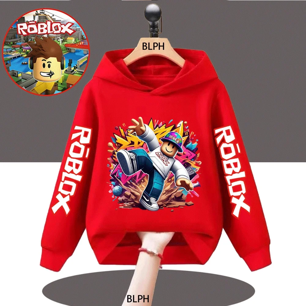 

Kids Roblox Hoodie with Graffiti Design Cool Streetwear for Boys and Girls Fashionable Long Sleeve Sweatshirt