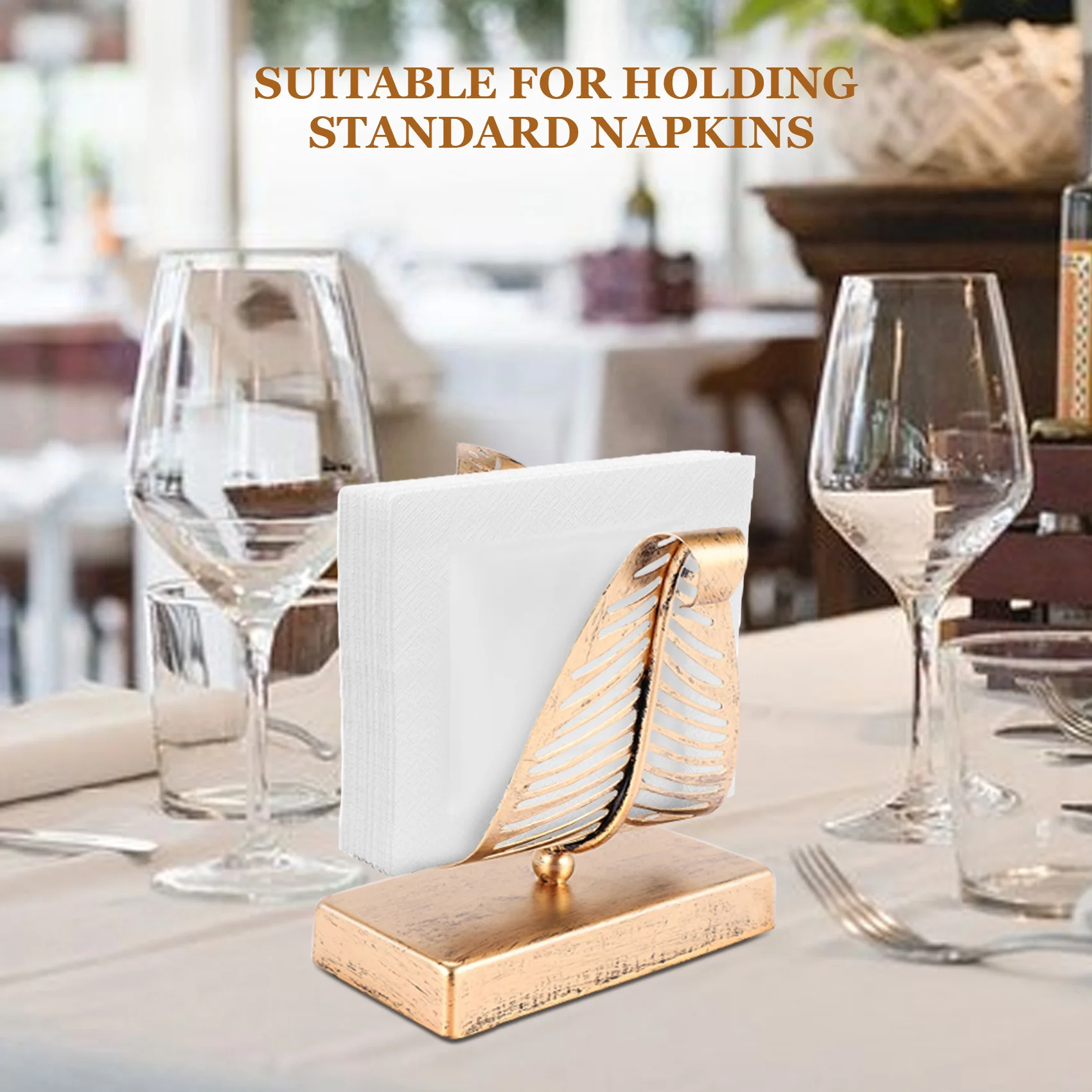 Freestanding Modern Napkin Holder with Leaf Design, Desktop Paper Towel Dispenser, Napkin Storage Storage Box jasmine