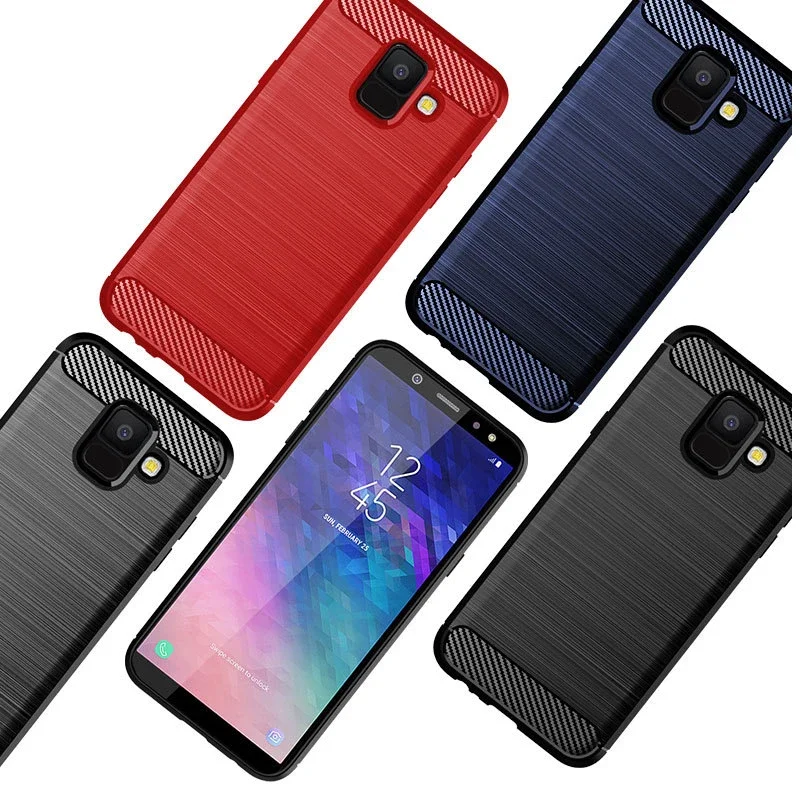 Case For Samsung Galaxy A6 2018 Case Silicone TPU Bumper Shockproof Carbon Cover for Samsung Galaxy A6 2018 A6000 A600F Case