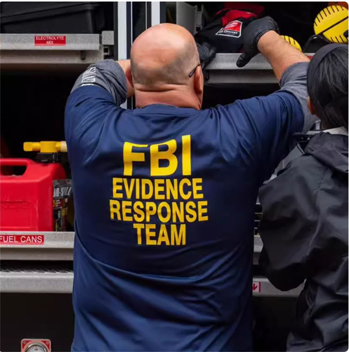 

FBI FBI agents, short sleeved T-shirts, men's pure cotton casual half sleeved American style team