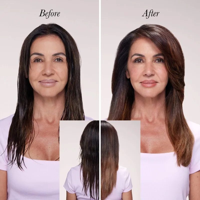 فرشاة L'ange Hair Le Volume 2 في 1 من التيتانيوم لمجفف الشعر، فرشاة الهواء الساخن مع أسطوانة بيضاوية