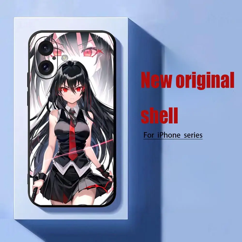 Popular Akame ga KILL Anime Phone Case For iPhone 16 15 14 13 12 11 X XR XS 8 Plus Mini Pro Max Soft black Shockproof Cover