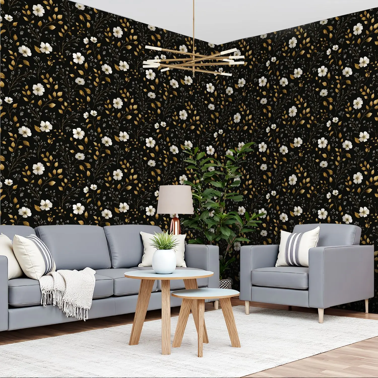 

Элегантные цветочные обои из белого золота 22,83 "X 118" водонепроницаемые обои для гостиной/спальни/ванной комнаты, наклейка на стену из ПВХ