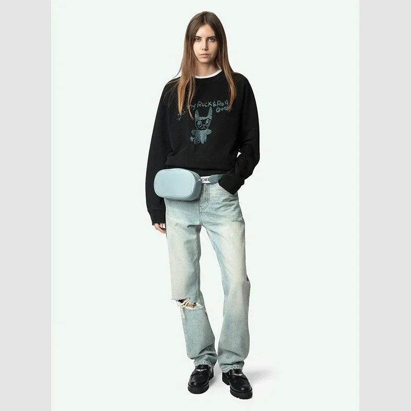 25 ربيع جديد الفرنسية المتخصصة الكلاسيكية ليتل مونستر الساخن الماس الأسود خشنة كم المرأة طاقم الرقبة سترة