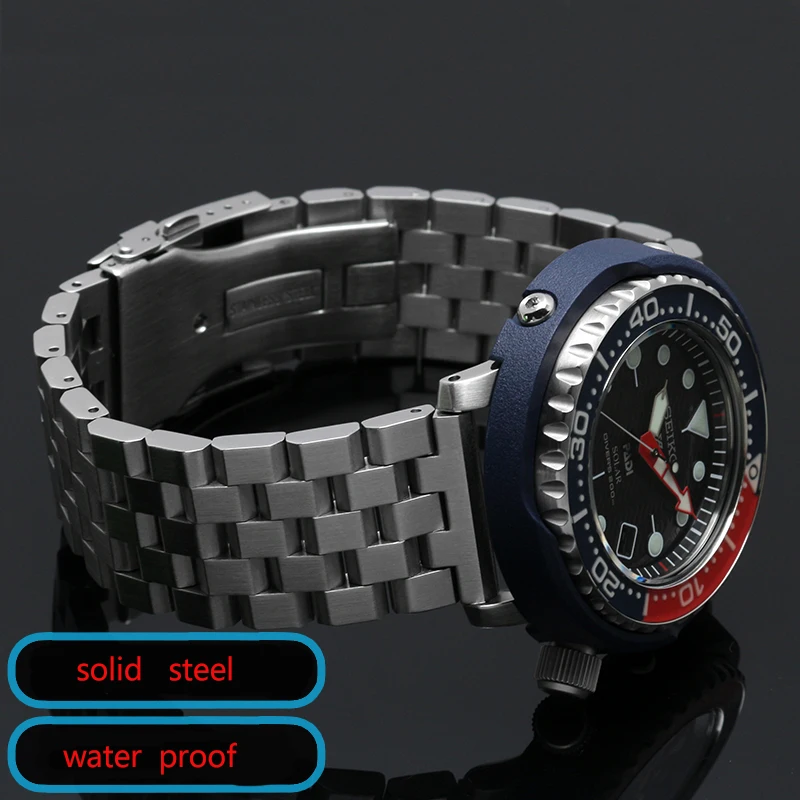 結婚披露宴用の頑丈なステンレススチールストラップ,男性用のエロティックな時計バンド,ゴーストサブ水中,20mm, 22mm