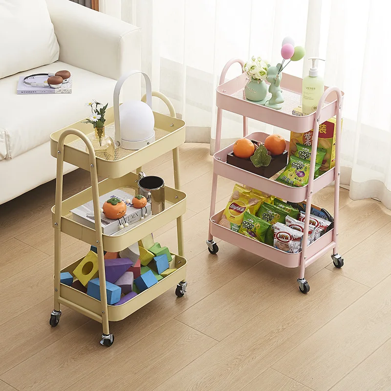 Bookshelf Library Cart Mobile Book Storage Shelf Metal Bookcase Holder Office Desk Document Storage Rack Kidroom Organizer