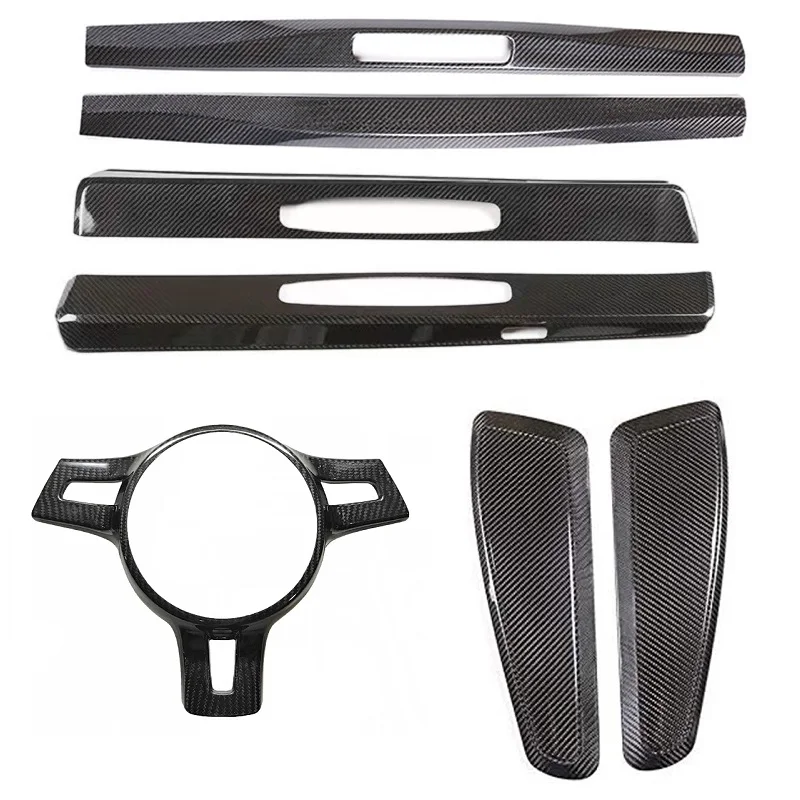 

7PCS Real Carbon Fiber Car Interior Cover Trim set For Porsche 718 911 981 982 2012-2020