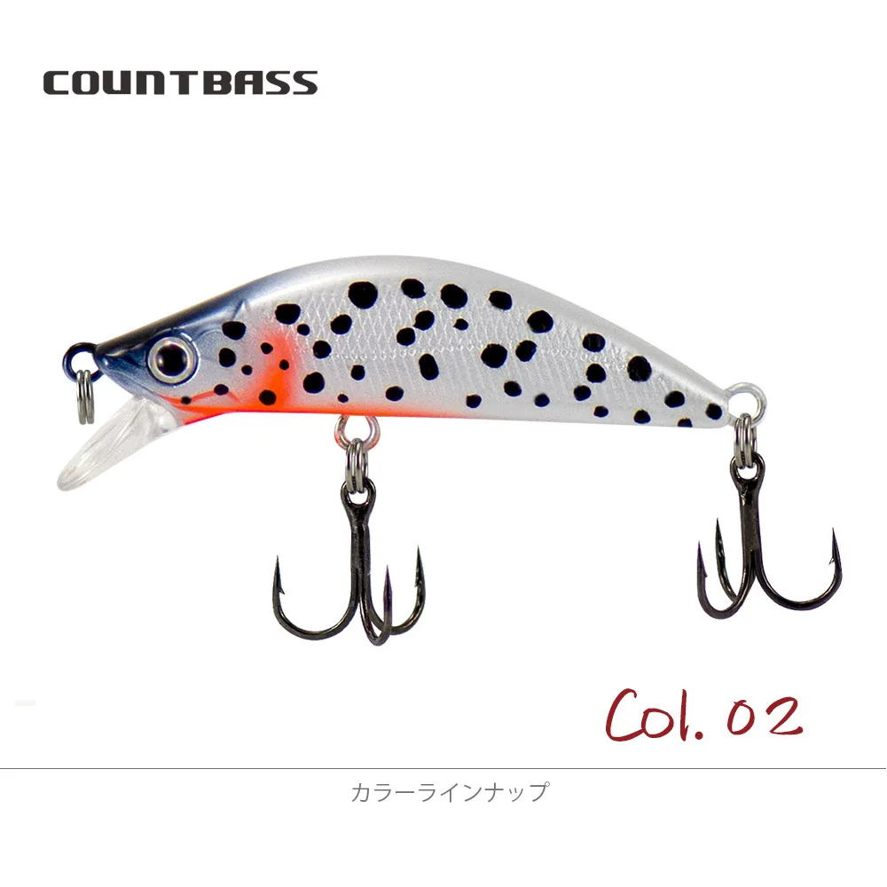 COUNTBASS Forellen-Minnow, 50 mm, 5,5 g, (1,97 Zoll, 0,2 Unzen), sinkende Angelköder, Kunststoff-Wobbler, Barsch, Leurre Angler's Tackle – Detail 18