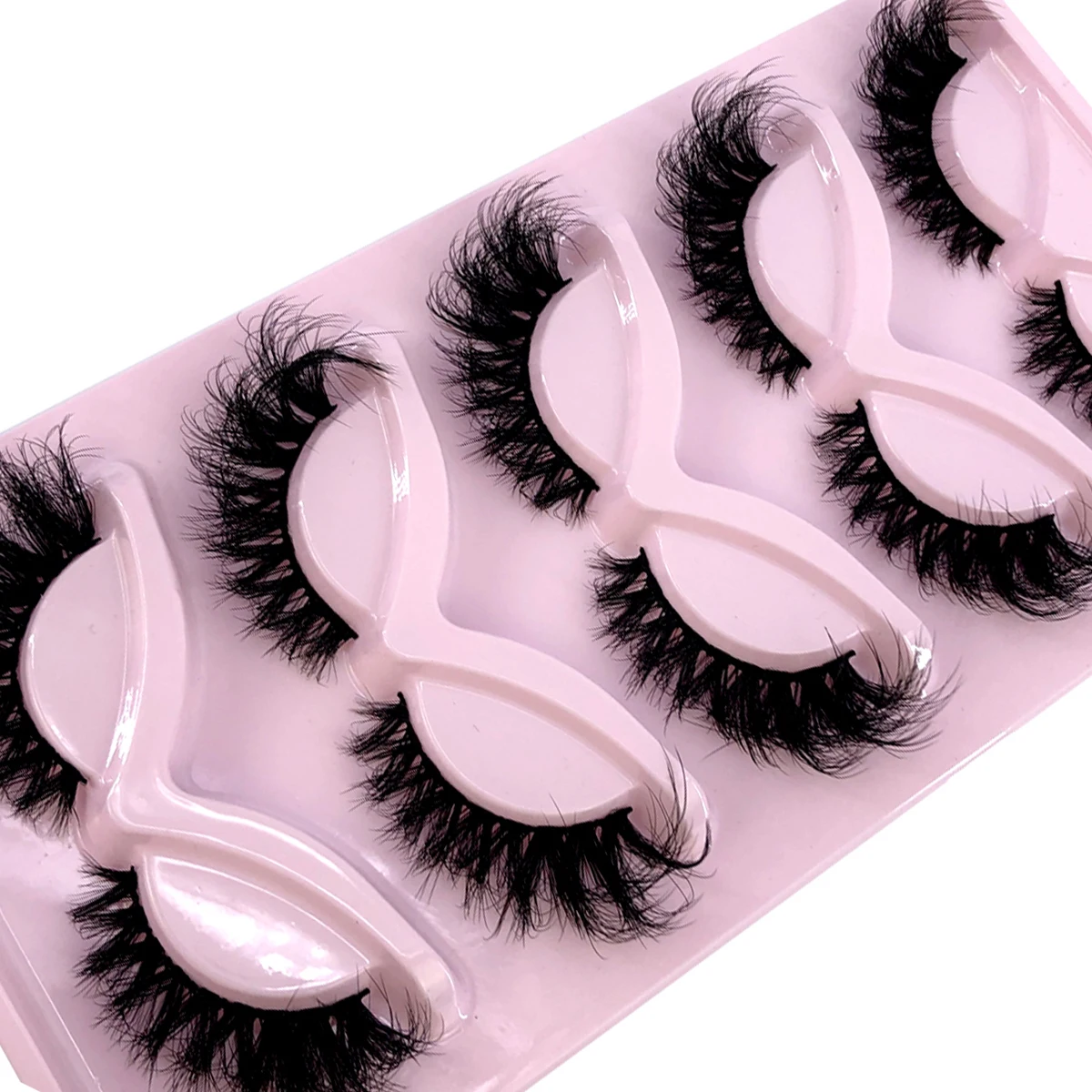 새로운 캣아이 속눈썹 5쌍 3D 인조 밍크 속눈썹 날개형 풍성한 가짜 속눈썹 부드럽고 자연스러운 롱 풀 스트립 속눈썹 메이크업