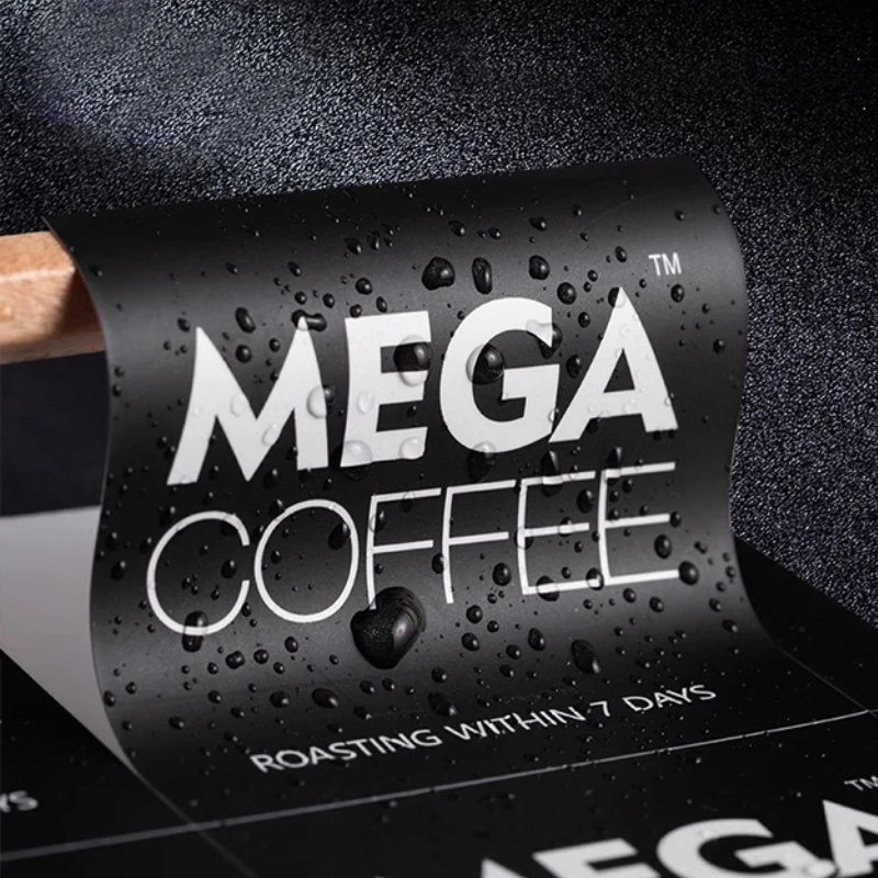 customized LOGO sticker waterproof die-cut packaging label transparent plastic mate glossy plating self-adhesive laminate shape