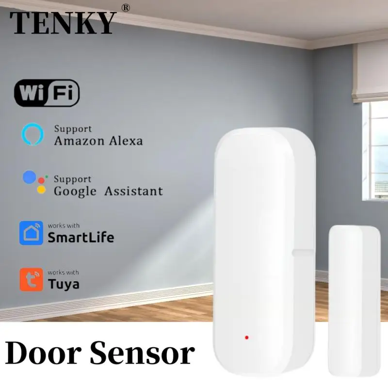 

TENKY Tuya WiFi Door Window Sensor Smart Home Wireless Door Open / Closed Detector Smart Life Control Via Alexa Google Home