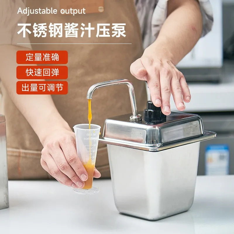 Stainless steel sauce pump, special fructose sauce for milk tea shop, honey chocolate syrup, hand-pressed extrusion, quantitativ