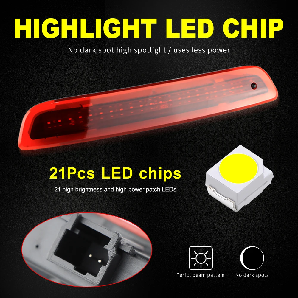 

1PC OEM# B000878980 For Citroen C1 Peugeot 108 2014-2019 High Mount Brake Stop Lights Additional Warning Brake Lamp Smoked/Red