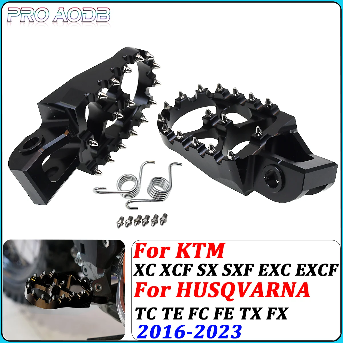 

CNC Foot Peg Footrest Footpeg Pedals For Husqvarna TE FE TX FX TC FC 125 200 250 300 350 400 450 500 EXC EXCF SX XC 2017-2023