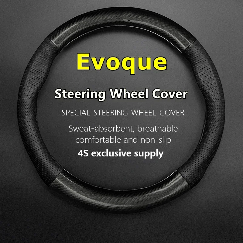 No Smell Thin For Land Rover Evoque Steering Wheel Cover Genuine Leather Carbon Fiber Fit 2.0T 2016 2017 240PS HSE Dynamic 2018