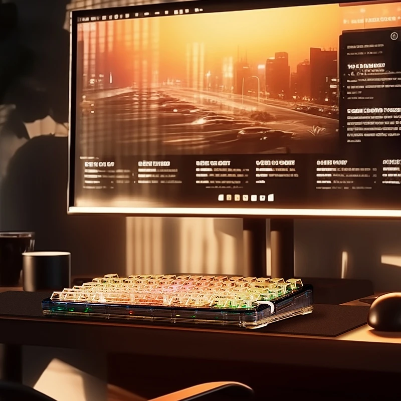 Iyx Op75 75 Layout Magnetic Levitation Transparent Keyboard Four-Stage Feel Misty Transparency  Wireless Mechanical Keyboard Lol