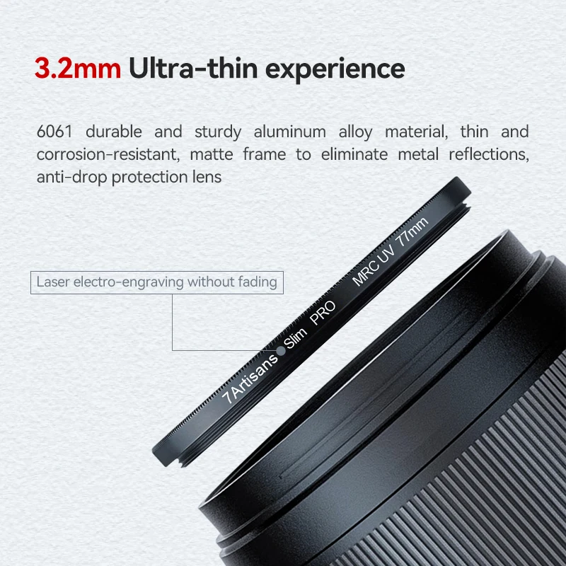 7artisans 7 artisans 46-82mm MRC UV Protection Filter Ultra Thin 18-Layer Multi-coated Waterproof  For Camera Lens 46mm 49mm