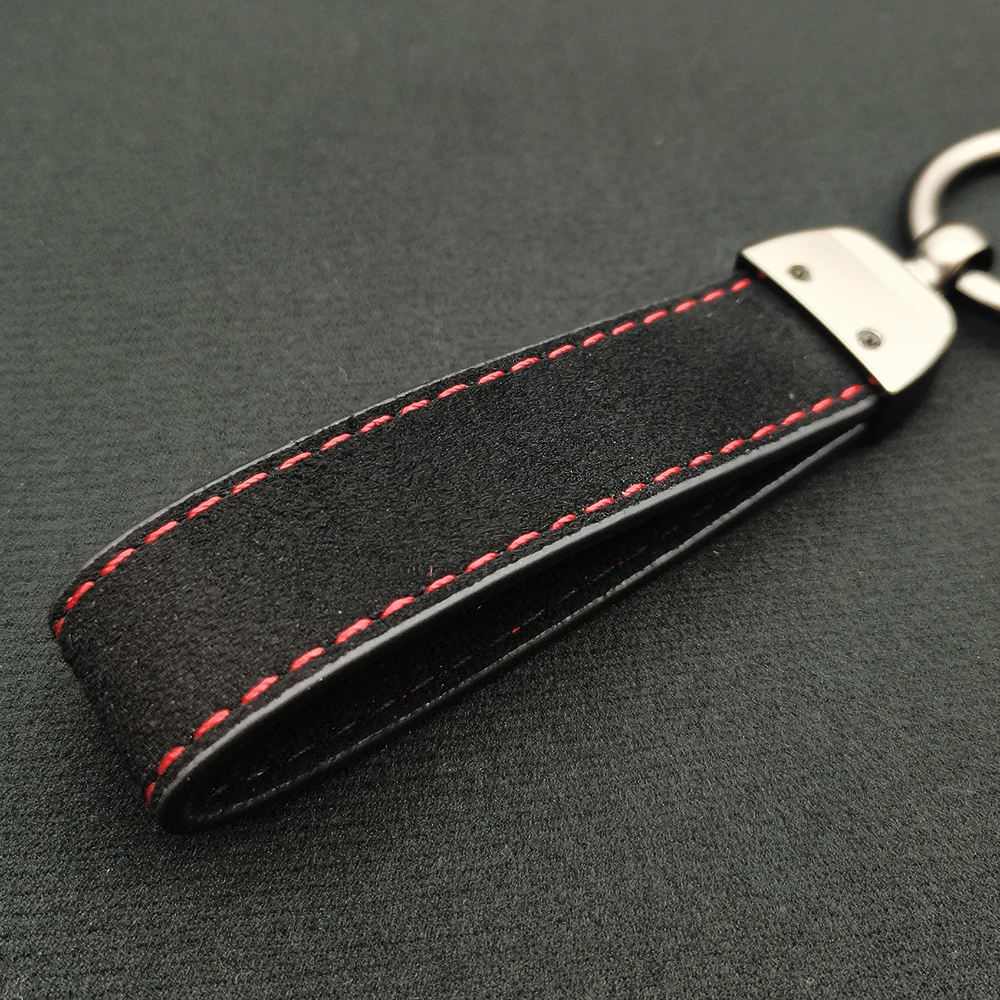 Luxury Suede Leather N Line Logo Letters Car Keyring For Hyundai Tucson Elantra Kona i30 i20 i10 nx4 Nline Keychain Accessories