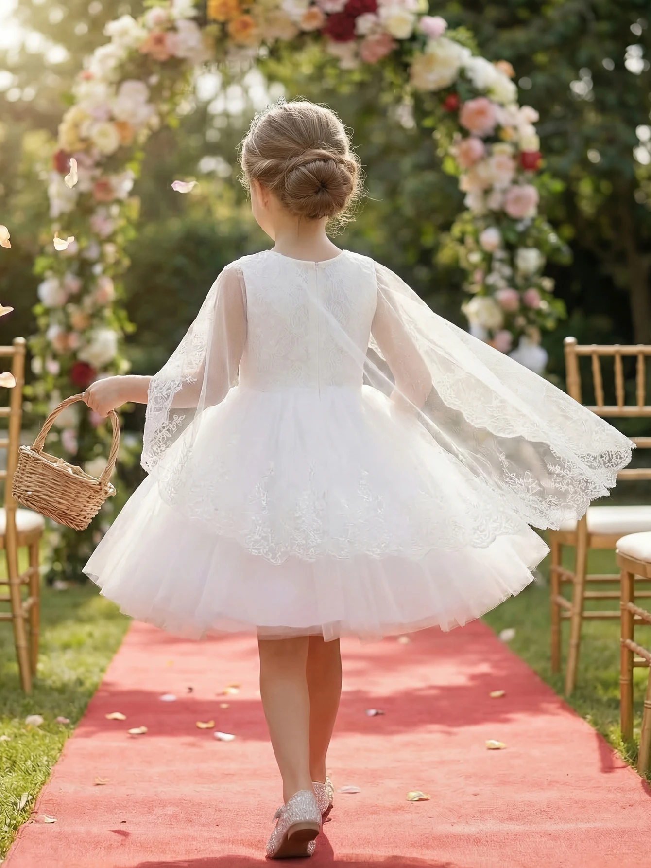 Gaun Pernikahan Formal Putih u - Embroidery Net Dress ulasan dan harga