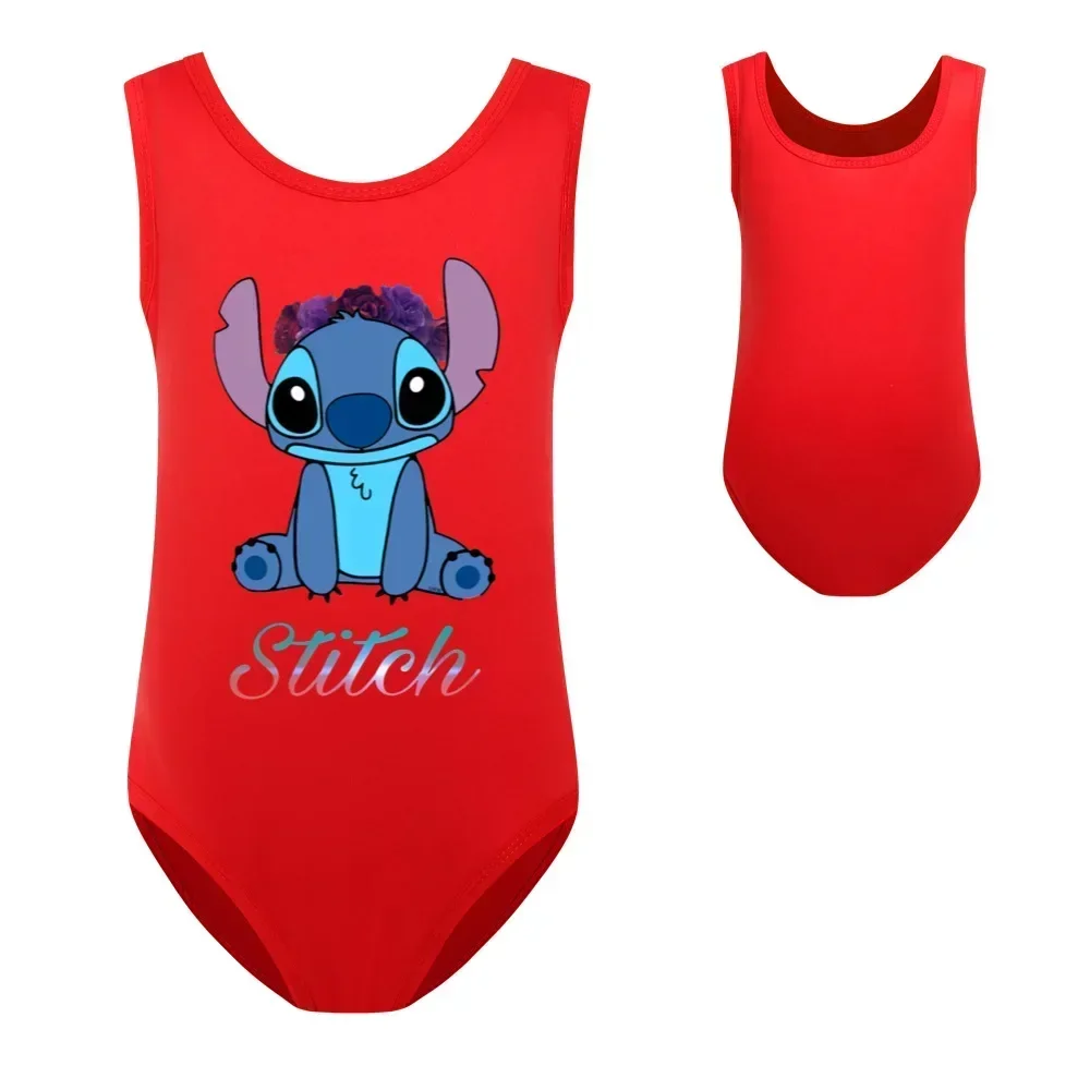 HOT Disney Cute Cartoon Stitch Girls Fashion Casual Versatile Cartoon Swimsuit Children\'s Clothes Children\'s Swimsuit