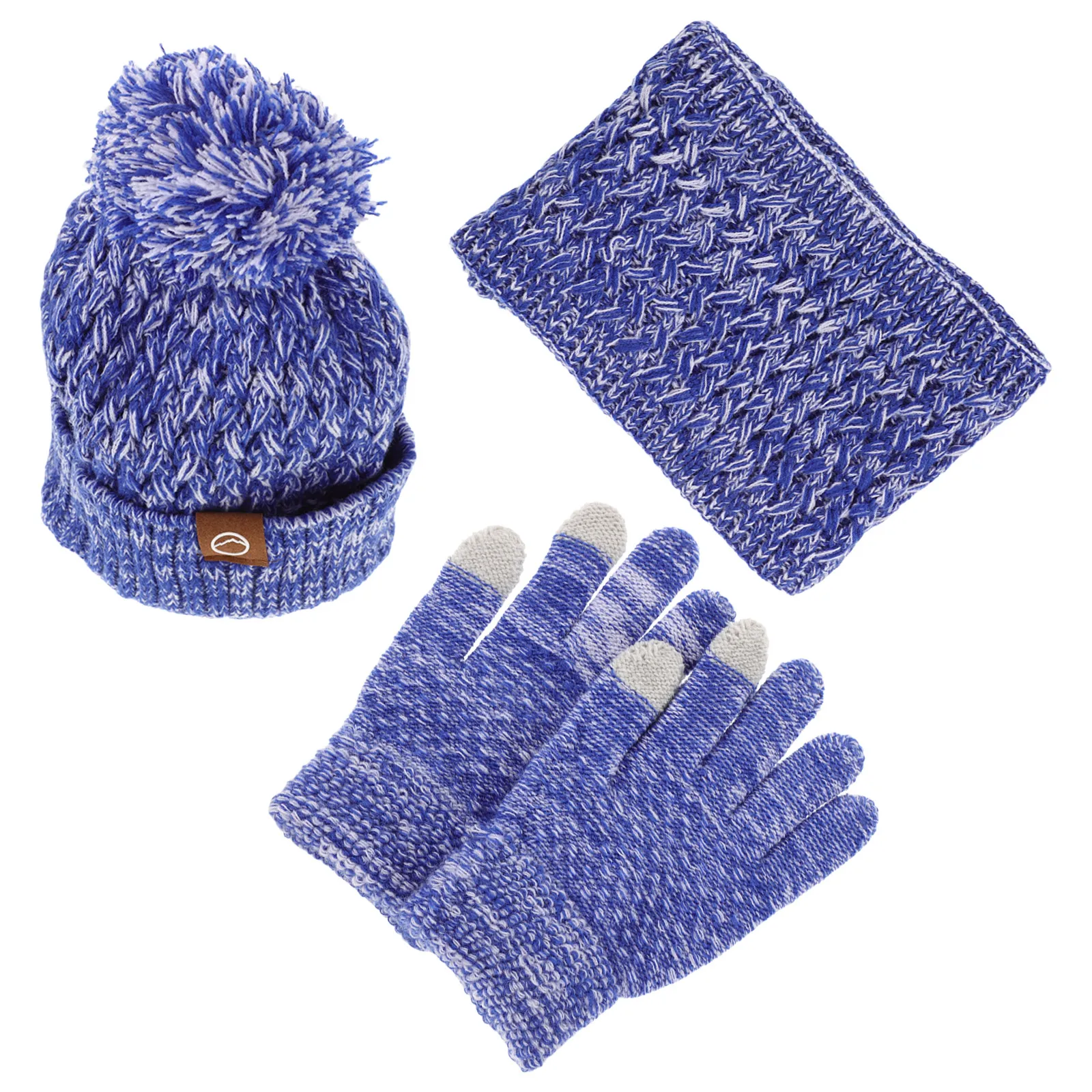 Winter Children's Scarf Gloves Set Kids Girls Pom Pom Winter Hat Beanie Fleece Lined Knitted Neck Warmer Soft Cozy Multi Color