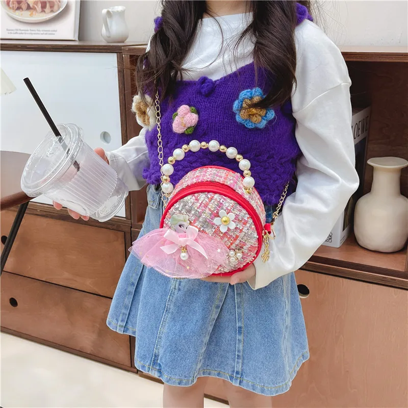 2023 Multicolor Baby Casual Children Messenger Bag Kids Fashion Little Girl Princess Shoulder Bag Baby Birthday Party Handbag